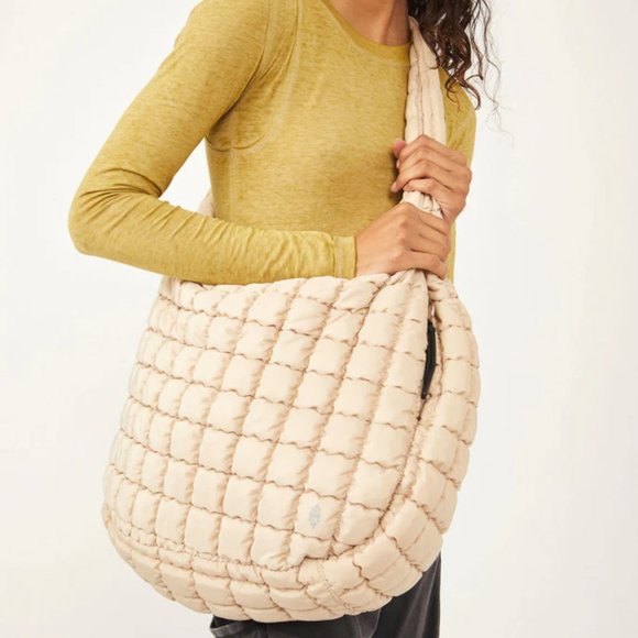 Free People FP Movement Quilted Carryall - Off White - Picture 2 of 10